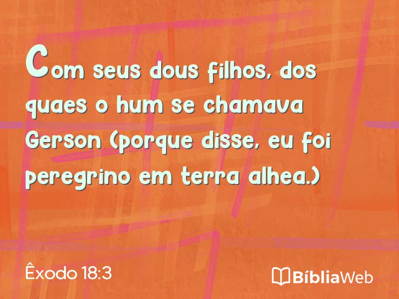 Êxodo 18:3 em imagem para compartilhar