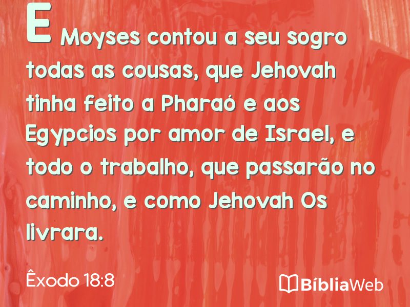 Êxodo 18:8 em imagem para compartilhar