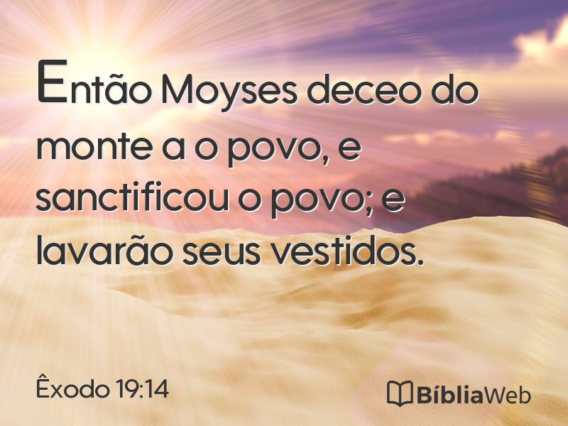 Êxodo 19:14 em imagem para compartilhar
