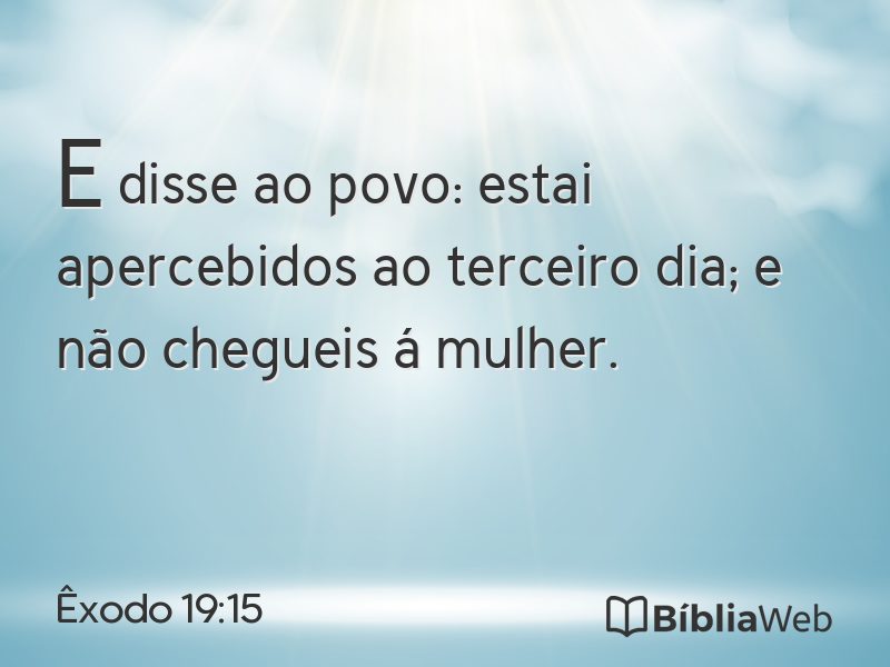 Êxodo 19:15 em imagem para compartilhar