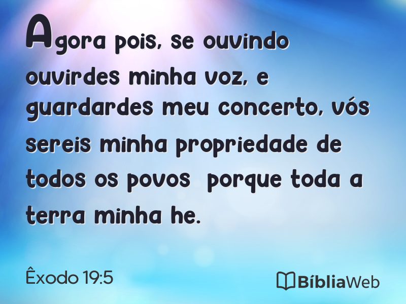 Êxodo 19:5 em imagem para compartilhar