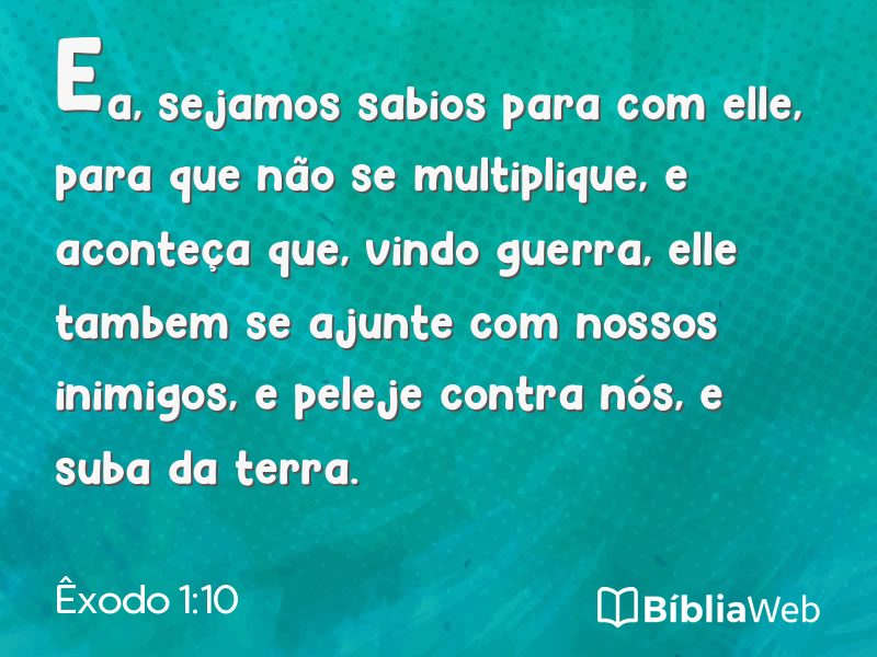 Êxodo 1:10 em imagem para compartilhar