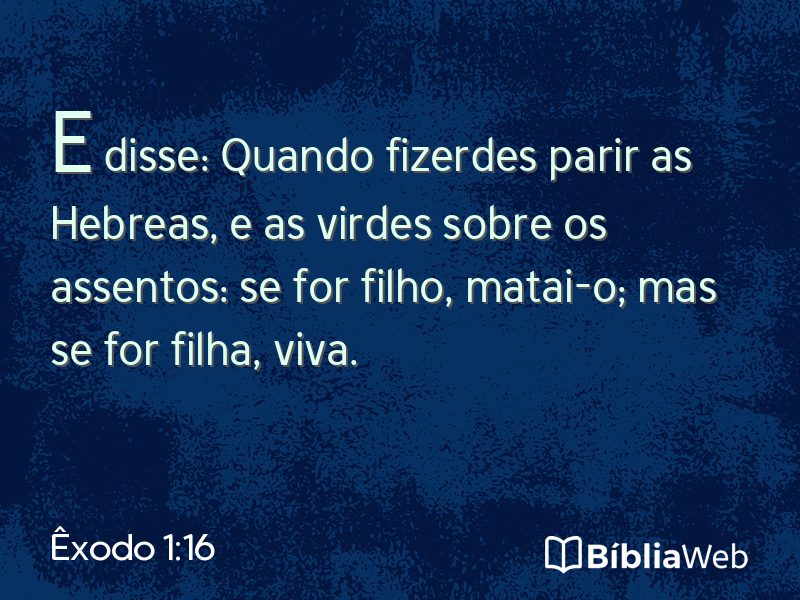 Êxodo 1:16 em imagem para compartilhar