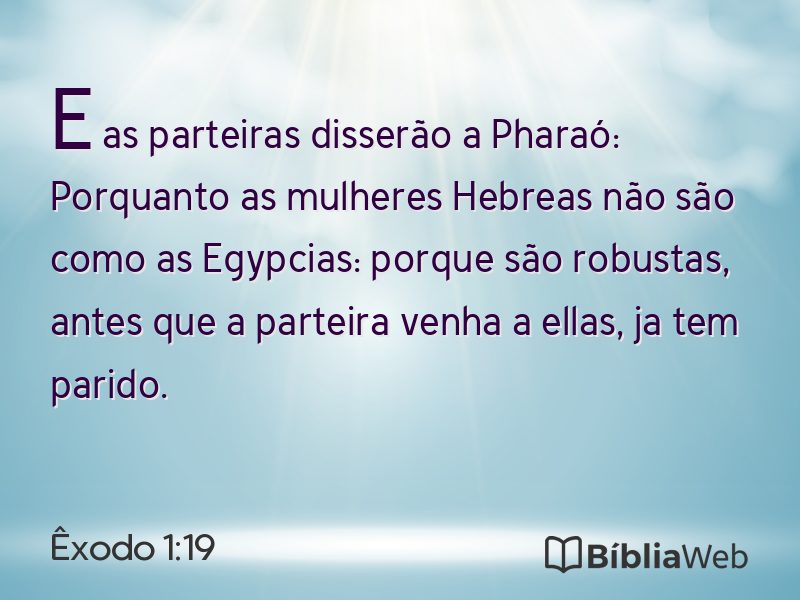 Êxodo 1:19 em imagem para compartilhar