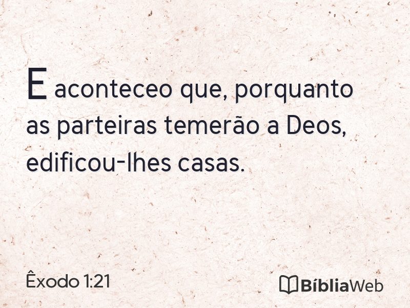 Êxodo 1:21 em imagem para compartilhar