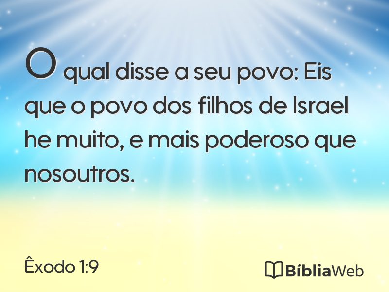 Êxodo 1:9 em imagem para compartilhar