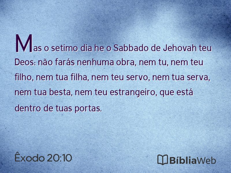 Êxodo 20:10 em imagem para compartilhar