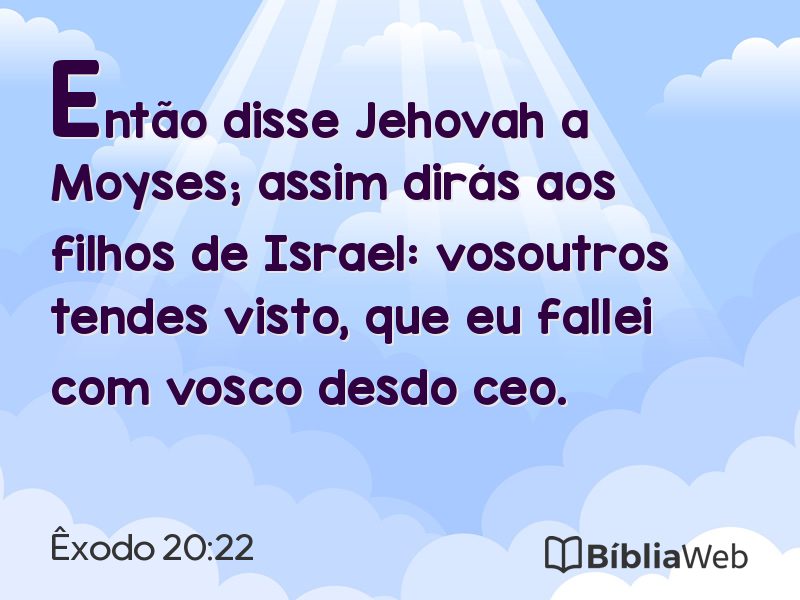 Êxodo 20:22 em imagem para compartilhar
