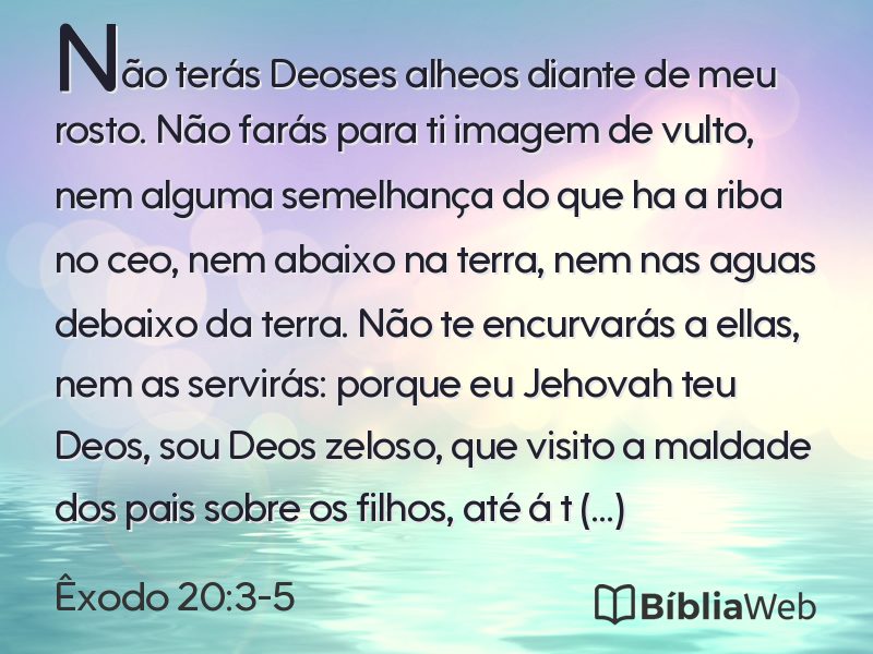 Êxodo 20:3-5 em imagem para compartilhar