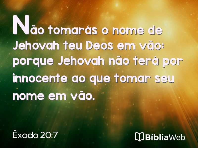 Êxodo 20:7 em imagem para compartilhar