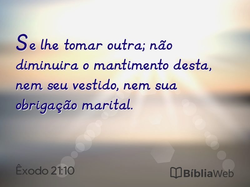 Êxodo 21:10 em imagem para compartilhar