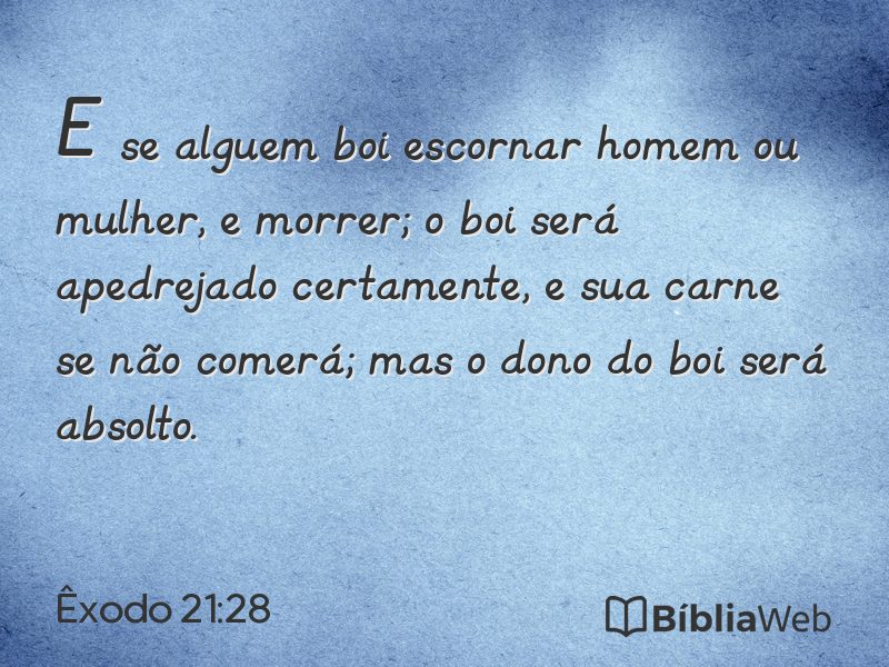 Êxodo 21:28 em imagem para compartilhar