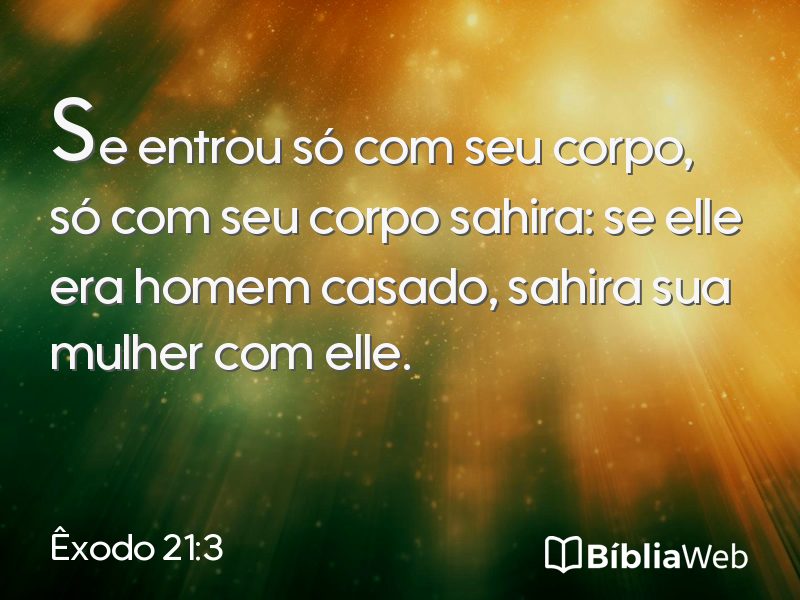 Êxodo 21:3 em imagem para compartilhar