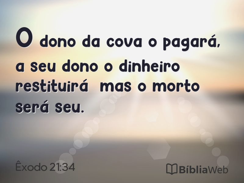 Êxodo 21:34 em imagem para compartilhar