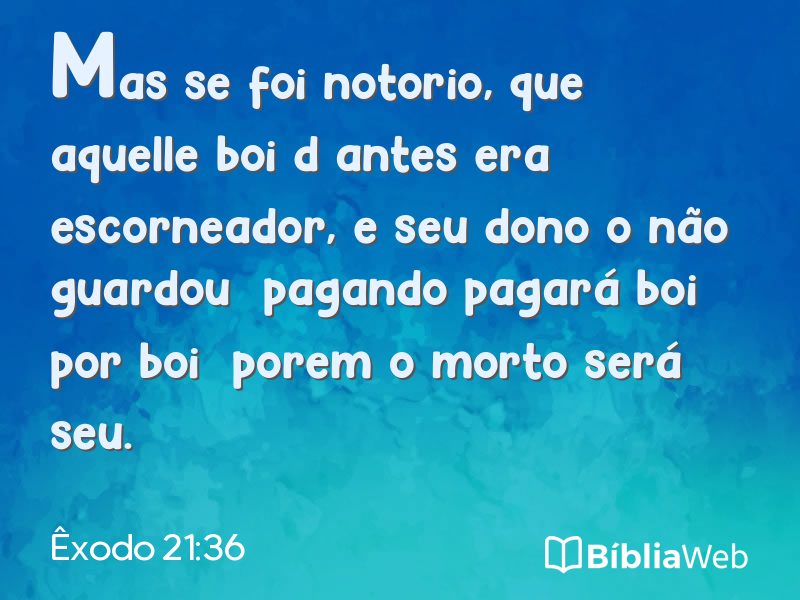Êxodo 21:36 em imagem para compartilhar