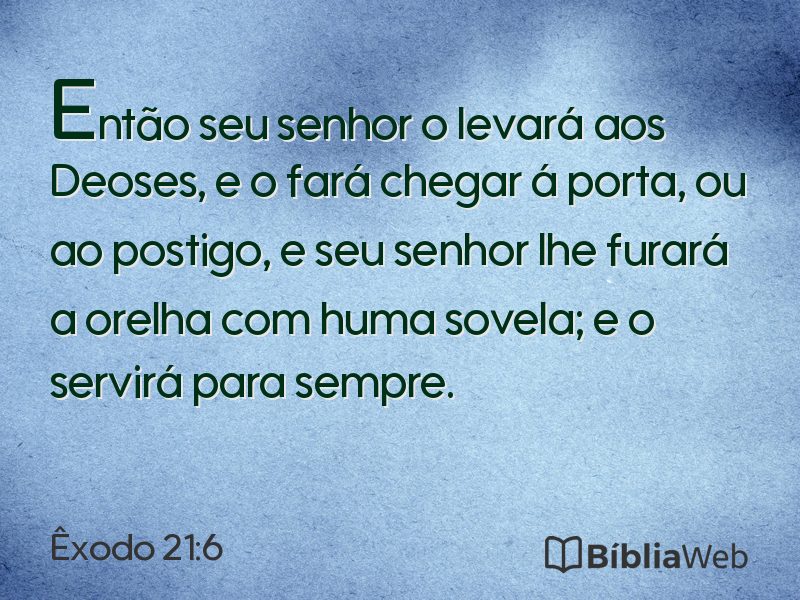 Êxodo 21:6 em imagem para compartilhar