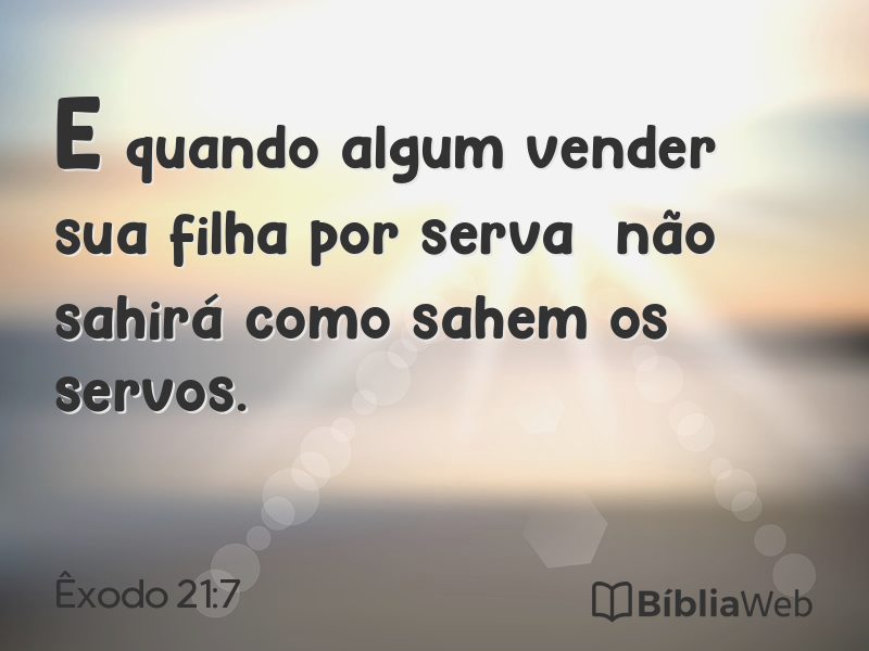 Êxodo 21:7 em imagem para compartilhar
