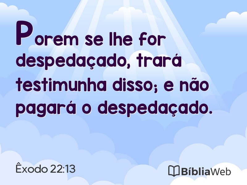 Êxodo 22:13 em imagem para compartilhar