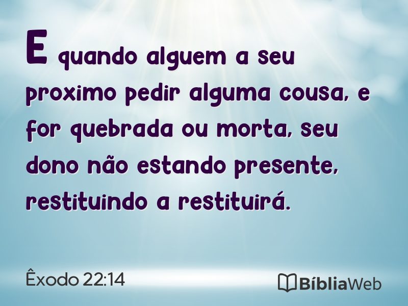 Êxodo 22:14 em imagem para compartilhar