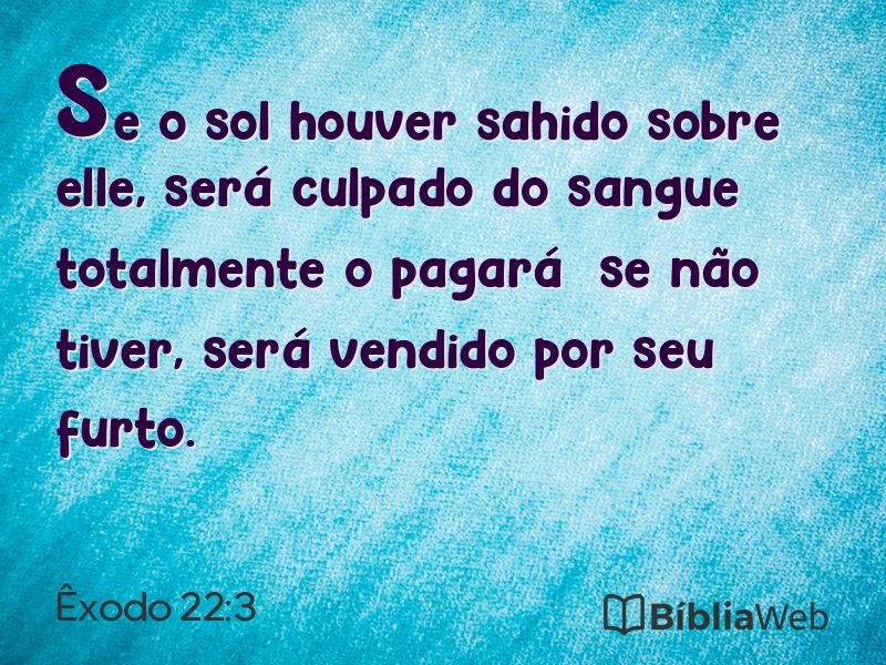 Êxodo 22:3 em imagem para compartilhar