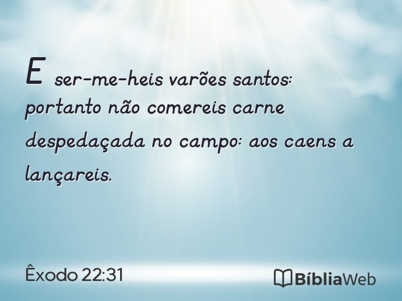 Êxodo 22:31 em imagem para compartilhar