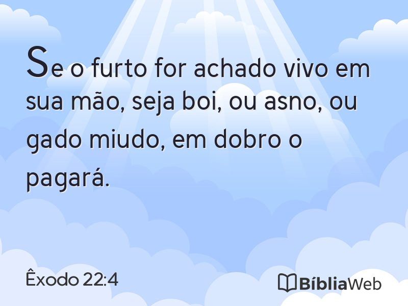Êxodo 22:4 em imagem para compartilhar