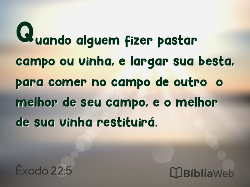 Êxodo 22:5 em imagem para compartilhar