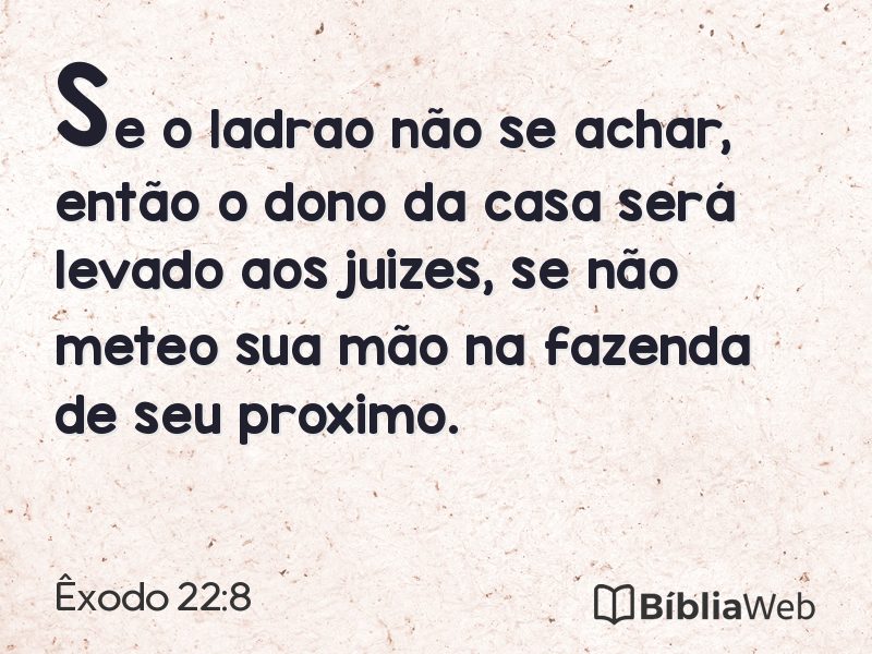 Êxodo 22:8 em imagem para compartilhar
