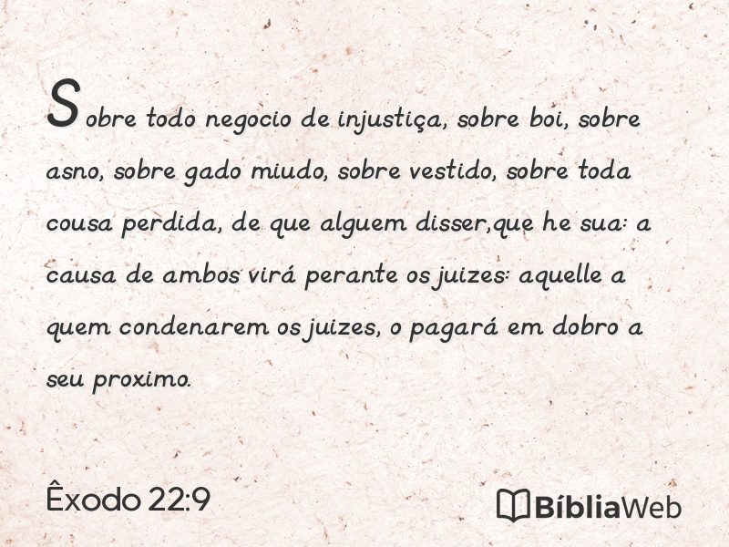 Êxodo 22:9 em imagem para compartilhar