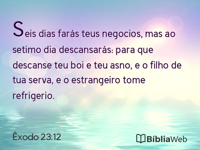 Êxodo 23:12 em imagem para compartilhar