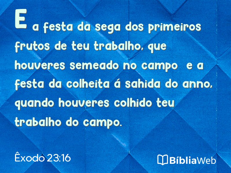 Êxodo 23:16 em imagem para compartilhar