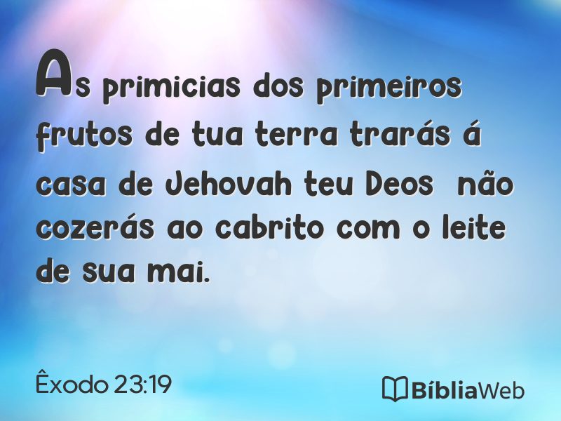 Êxodo 23:19 em imagem para compartilhar