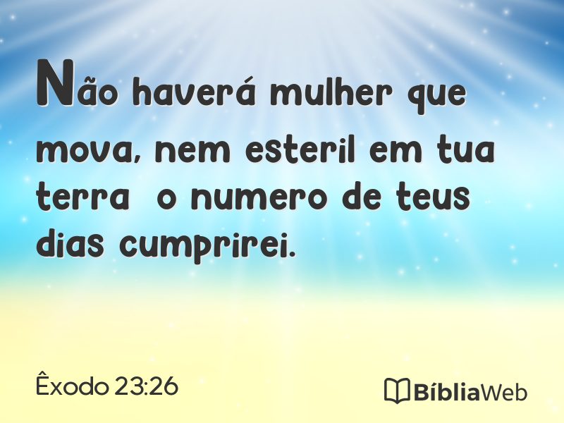 Êxodo 23:26 em imagem para compartilhar
