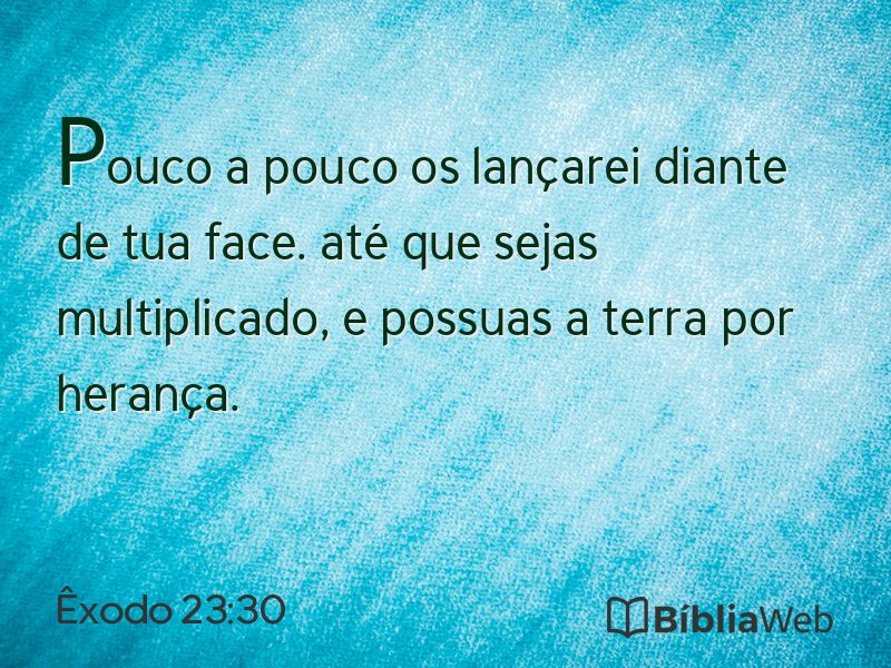 Êxodo 23:30 em imagem para compartilhar