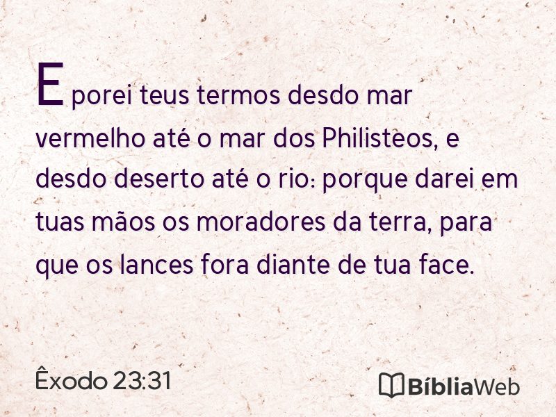 Êxodo 23:31 em imagem para compartilhar