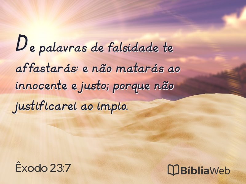 Êxodo 23:7 em imagem para compartilhar