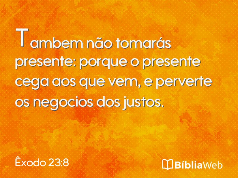 Êxodo 23:8 em imagem para compartilhar