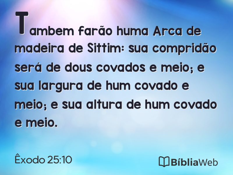Êxodo 25:10 em imagem para compartilhar