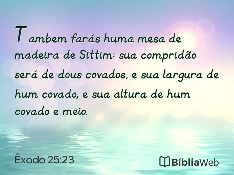 Êxodo 25:23 em imagem para compartilhar