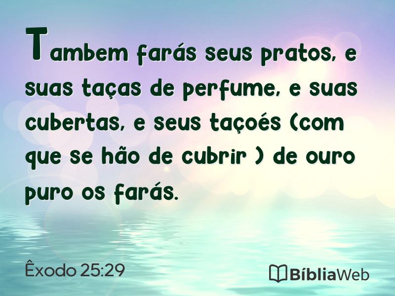 Êxodo 25:29 em imagem para compartilhar