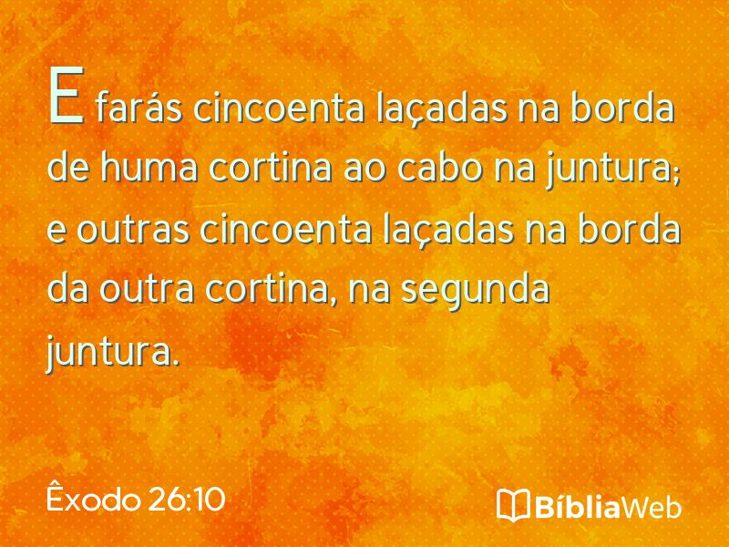 Êxodo 26:10 em imagem para compartilhar