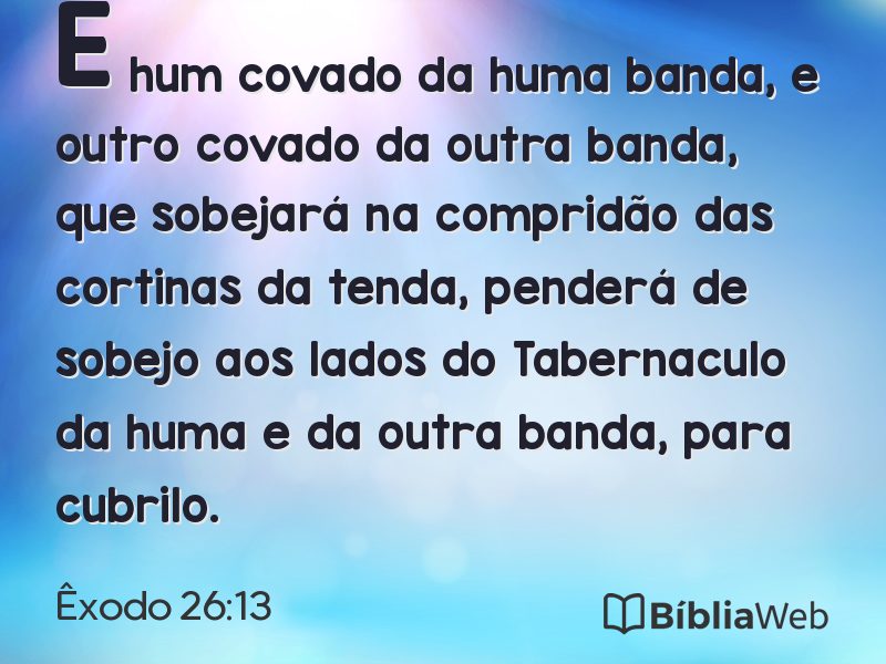 Êxodo 26:13 em imagem para compartilhar