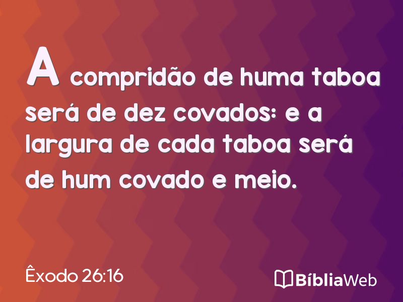 Êxodo 26:16 em imagem para compartilhar