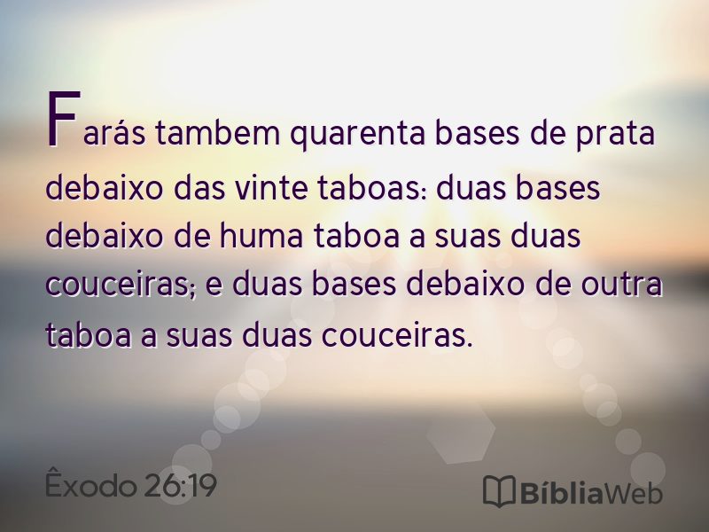 Êxodo 26:19 em imagem para compartilhar