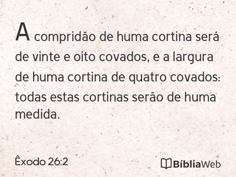 Êxodo 26:2 em imagem para compartilhar