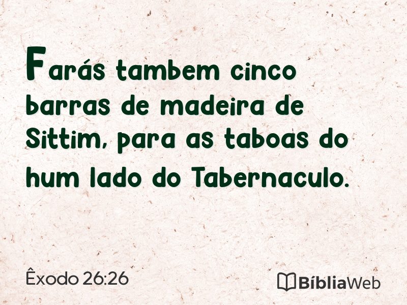 Êxodo 26:26 em imagem para compartilhar