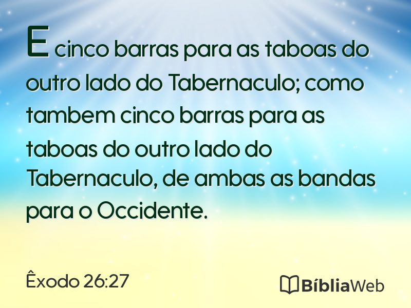 Êxodo 26:27 em imagem para compartilhar