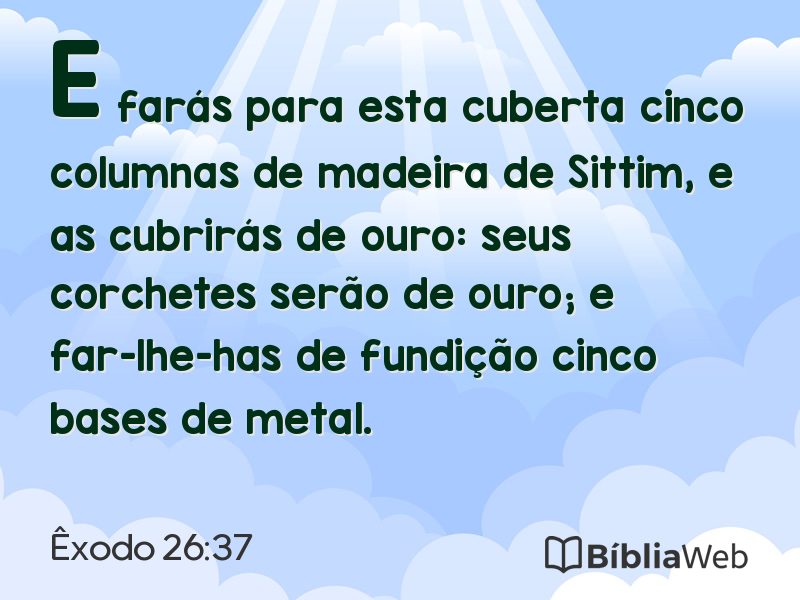 Êxodo 26:37 em imagem para compartilhar