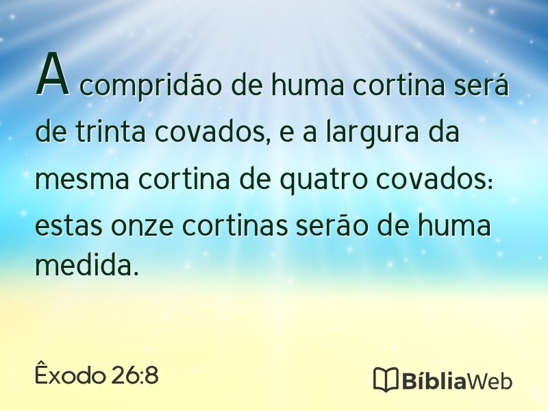 Êxodo 26:8 em imagem para compartilhar