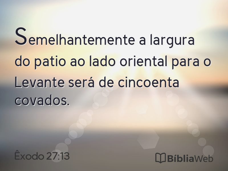 Êxodo 27:13 em imagem para compartilhar